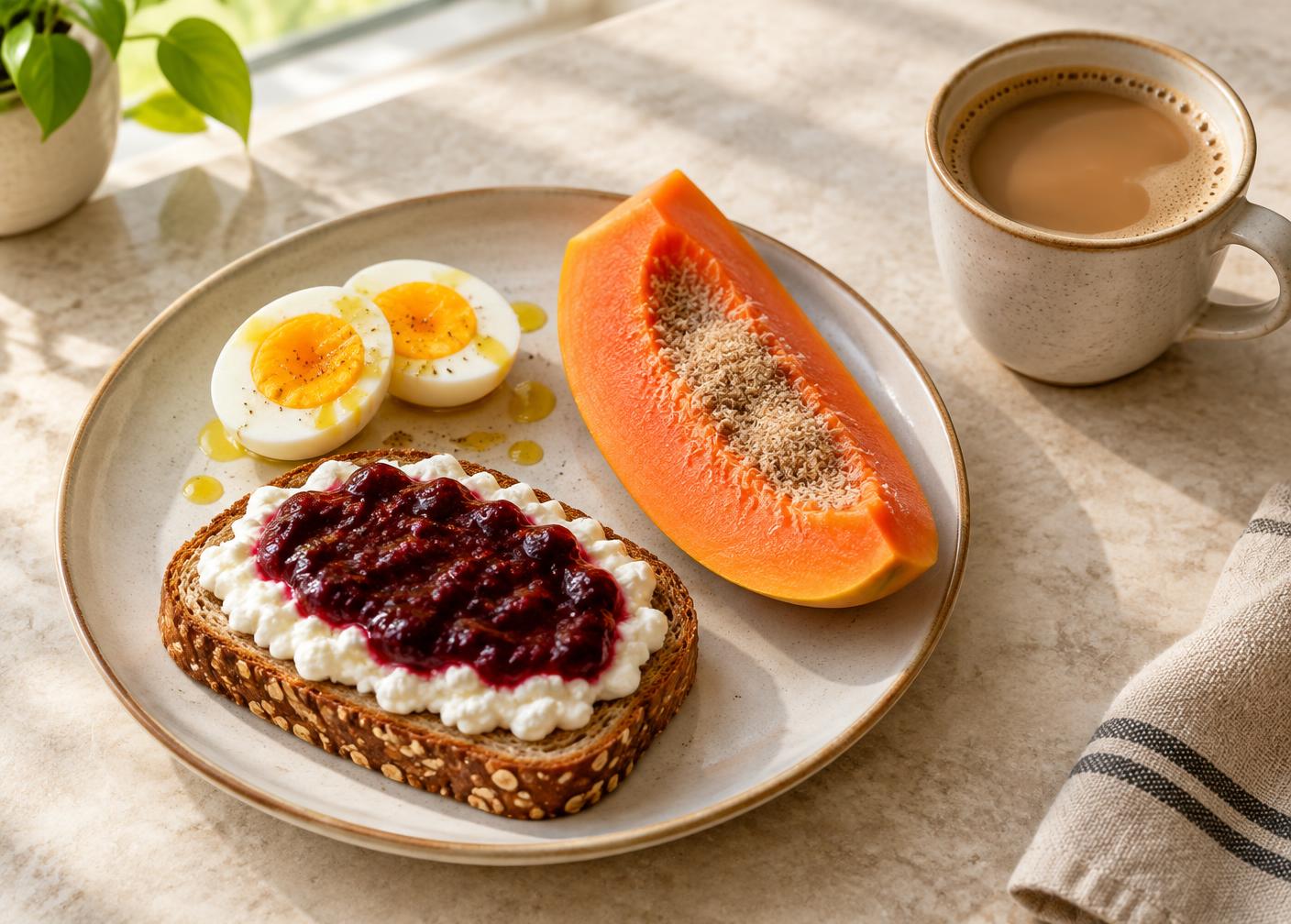 Café da manhã do planejamento alimentar